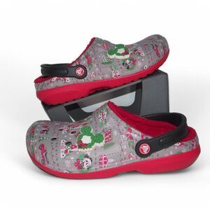 Crocs x Disney Parks 2019 Holiday Christmas Mickey Mouse Clogs Grey Women's 9